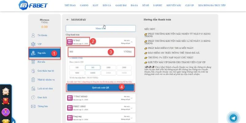 Nạp tiền F8BET